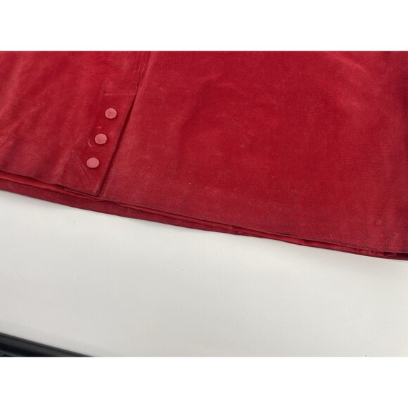 Vintage 90s Boho Western Cowgirl Rodeo Indie Sleaze Red Suede Fall Winter Skirt - Picture 11 of 15